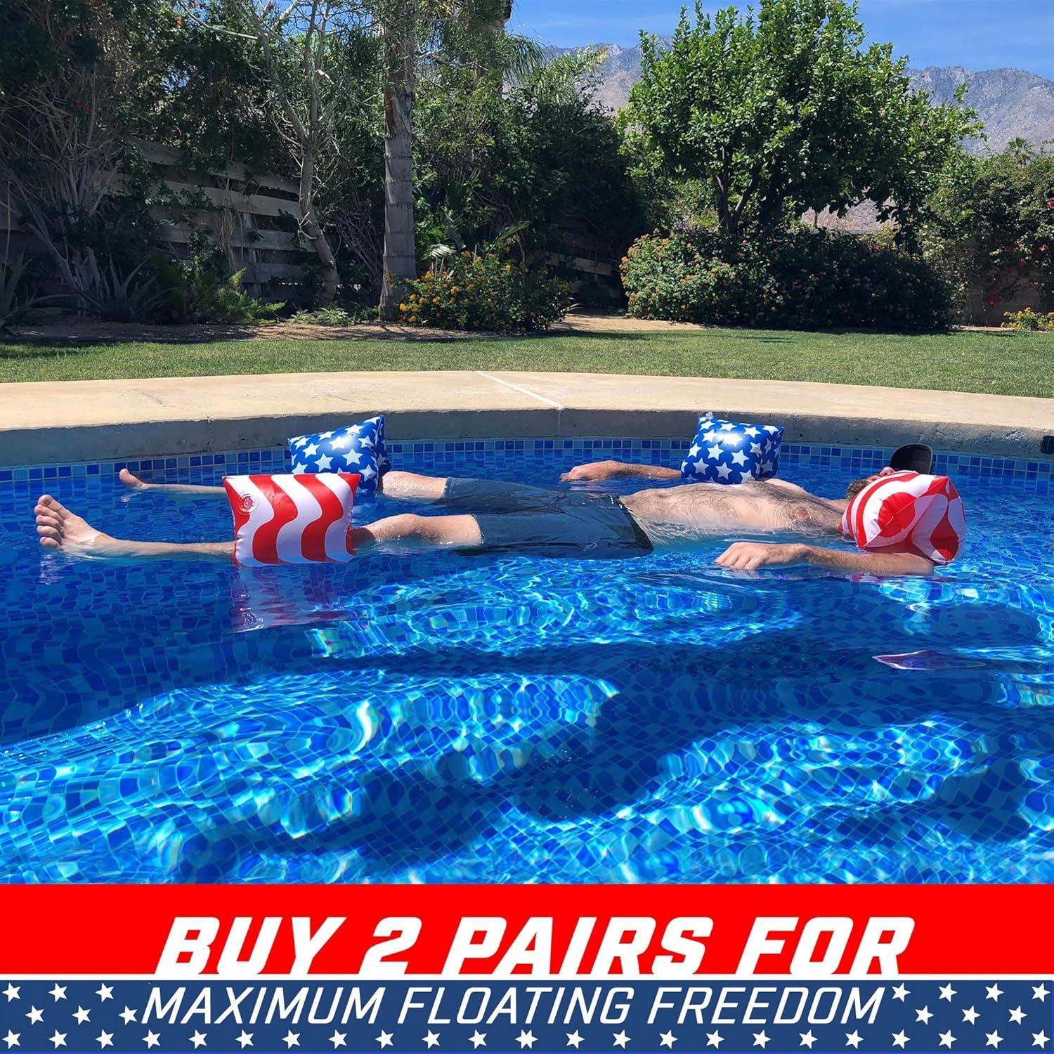 imageGoFloats Adult Water Wing Floaties Own The Pool Available in Multiple Designs Novelty use onlyAmerican Flag