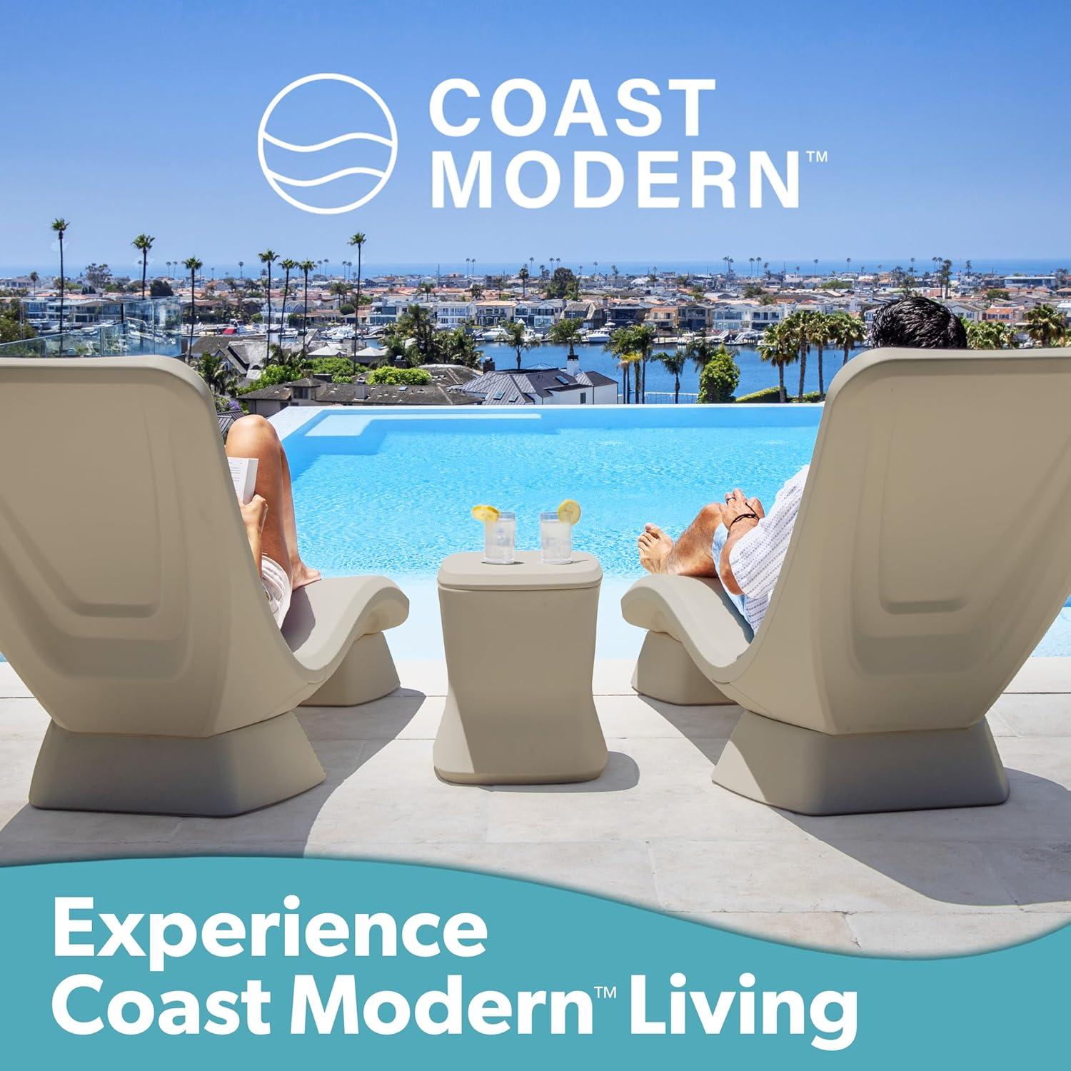 imageGoSports Coast Modern in Pool Lounge Chair Waterproof ampamp Weighted Chaise Lounger Outdoor Pool Furniture for Patio or in Baja Shelf SandRiser Kit