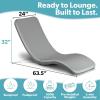 GoSports Coast Modern in Pool Lounge Chair – Waterproof & Weighted Chaise Lounger – Outdoor Pool Furniture for Patio or in Baja Shelf – Gray(Lounge Chair)