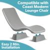GoSports Coast Modern in Pool Lounge Chair – Waterproof & Weighted Chaise Lounger – Outdoor Pool Furniture for Patio or in Baja Shelf – Gray(Riser Kit)