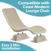 GoSports Coast Modern in Pool Lounge Chair – Waterproof & Weighted Chaise Lounger – Outdoor Pool Furniture for Patio or in Baja Shelf – Sand(Riser Kit)