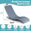 GoSports Coast Modern in Pool Lounge Chair – Waterproof & Weighted Chaise Lounger – Outdoor Pool Furniture for Patio or in Baja Shelf – Stone Blue(Lounge Chair)