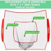 GoSports Replacement 7 x 7 ft Baseball Net – NET ONLY – Frame NOT Included – Choose Your Color(Red)