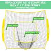 GoSports Replacement 7 x 7 ft Baseball Net – NET ONLY – Frame NOT Included – Choose Your Color(Yellow)