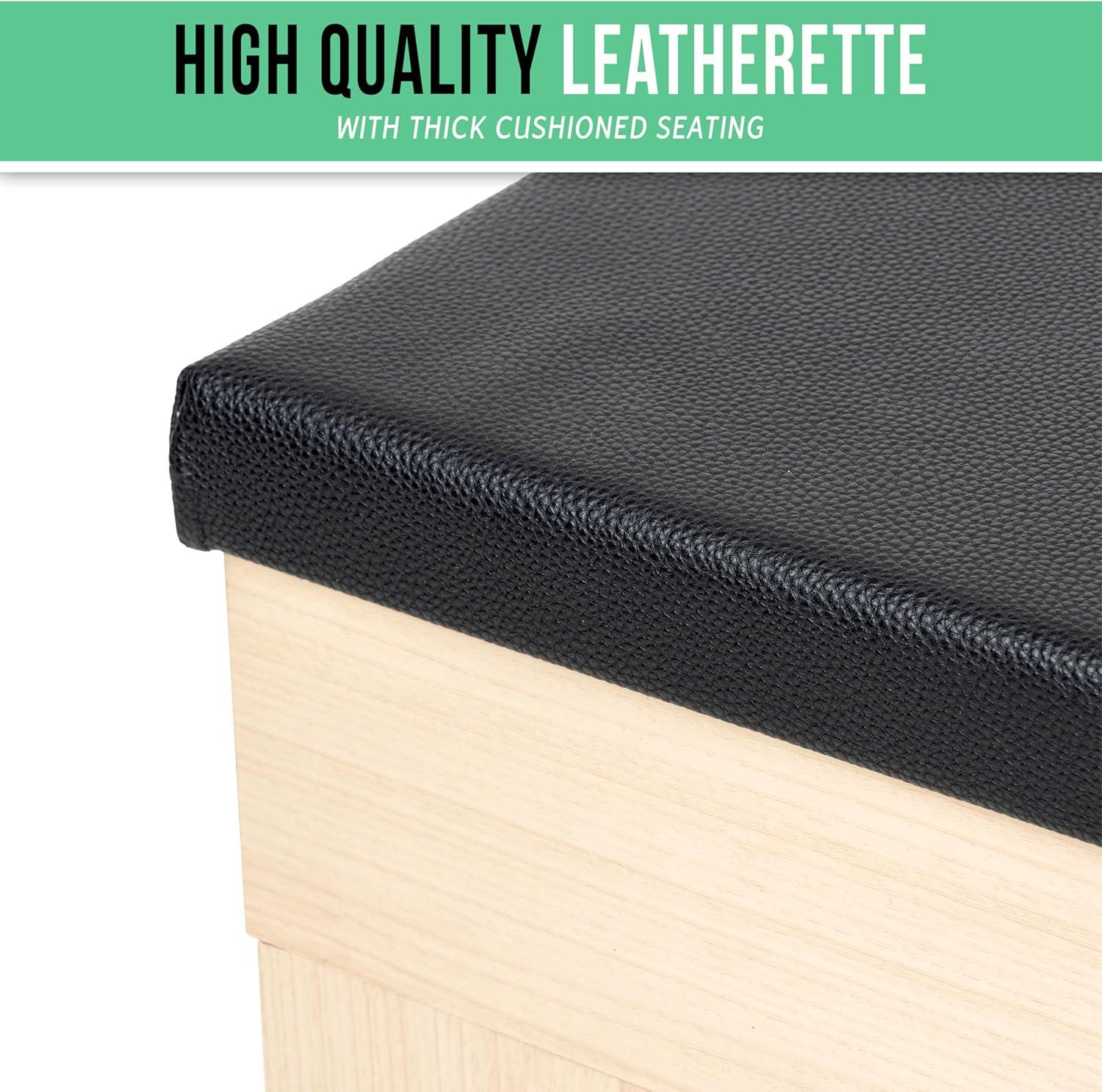 imageGoSports 3 in 1 Pool Dining ampamp Table Tennis Combo Table and Storage Benches 7 ft or 8 ft Convertible Billiards and Table Tennis with AccessoriesLight Wood Bench