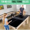 GoSports 3 in 1 Pool, Dining, & Table Tennis Combo Table and Storage Benches – 7 ft or 8 ft – Convertible Billiards and Table Tennis with Accessories(7 ft Light Birch Table)