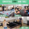 GoSports 3 in 1 Pool, Dining, & Table Tennis Combo Table and Storage Benches – 7 ft or 8 ft – Convertible Billiards and Table Tennis with Accessories(7 ft Dark Oak Table)