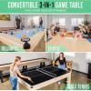 GoSports 3 in 1 Pool, Dining, & Table Tennis Combo Table and Storage Benches – 7 ft or 8 ft – Convertible Billiards and Table Tennis with Accessories(7 ft Light Birch Table)