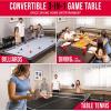 GoSports 3 in 1 Pool, Dining, & Table Tennis Combo Table and Storage Benches – 7 ft or 8 ft – Convertible Billiards and Table Tennis with Accessories(8 ft Dark Oak Table)