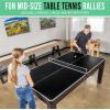 GoSports 3 in 1 Pool, Dining, & Table Tennis Combo Table and Storage Benches – 7 ft or 8 ft – Convertible Billiards and Table Tennis with Accessories(7 ft Dark Oak Table)