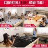 GoSports 3 in 1 Pool, Dining, & Table Tennis Combo Table and Storage Benches – 7 ft or 8 ft – Convertible Billiards and Table Tennis with Accessories(8 ft Light Birch Table)