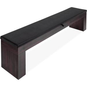 GoSports 3 in 1 Pool, Dining, & Table Tennis Combo Table and Storage Benches – 7 ft or 8 ft – Convertible Billiards and Table Tennis with Accessories(Dark Wood Bench)