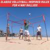 GoSports Slam X 4 Square Volleyball Game Set – 14 ft or 21 ft – Ultimate Backyard & Beach Game for All Skill Levels(14 x 14 ft)