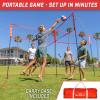 GoSports Slam X 4 Square Volleyball Game Set – 14 ft or 21 ft – Ultimate Backyard & Beach Game for All Skill Levels(14 x 14 ft)