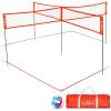 GoSports Slam X 4 Square Volleyball Game Set – 14 ft or 21 ft – Ultimate Backyard & Beach Game for All Skill Levels(14 x 14 ft)