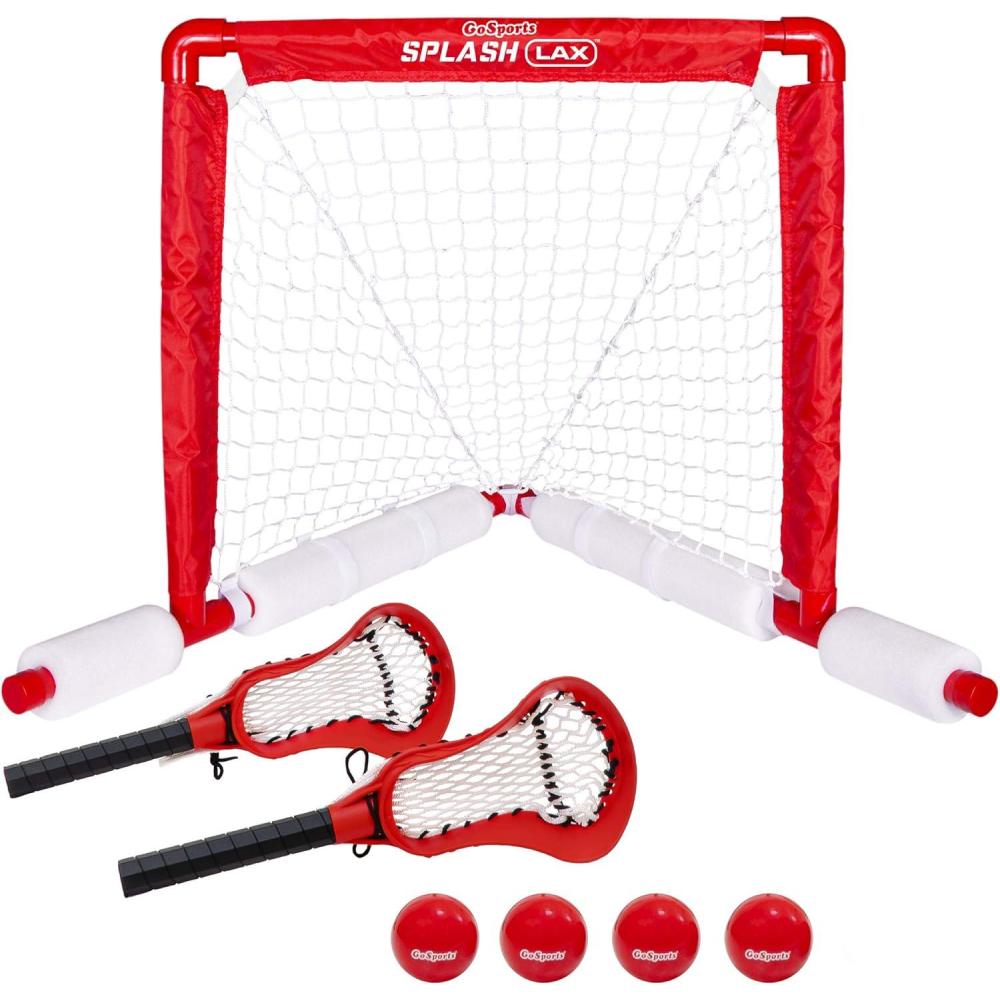 image:imageGoSports Lacrosse Floating Pool Goal Set Includes Water Goal 2 Sticks and 4 Soft Balls Red