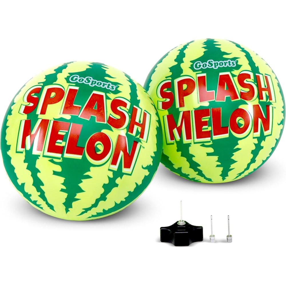 image:imageGoSports Splash Melon Pool Ball Party Toy Includes Two 9 Inch Watermelons Hose Fill Adapter and 3 Needles