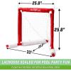 GoSports Lacrosse Floating Pool Goal Set – Includes Water Goal, 2 Sticks and 4 Soft Balls, Red