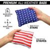 GoSports 4 ft x 2 ft Regulation Size Wooden Cornhole Boards Set with Light Brown Finish – Includes Carrying Case (Choose Your Colors)(American Stars & Stripes)