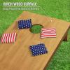 GoSports 4 ft x 2 ft Regulation Size Wooden Cornhole Boards Set with Light Brown Finish – Includes Carrying Case (Choose Your Colors)(American Stars & Stripes)