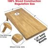 GoSports 4 ft x 2 ft Regulation Size Wooden Cornhole Boards Set with Light Brown Finish – Includes Carrying Case (Choose Your Colors)(Black & Red)