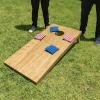 GoSports 4 ft x 2 ft Regulation Size Wooden Cornhole Boards Set with Light Brown Finish – Includes Carrying Case (Choose Your Colors)(Classic Red & Blue)