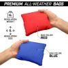 GoSports 4 ft x 2 ft Regulation Size Wooden Cornhole Boards Set with Light Brown Finish – Includes Carrying Case (Choose Your Colors)(Classic Red & Blue)