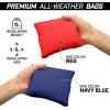 GoSports 4 ft x 2 ft Regulation Size Wooden Cornhole Boards Set with Light Brown Finish – Includes Carrying Case (Choose Your Colors)(Navy Blue & Red)