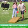 GoSports 4 ft x 2 ft Regulation Size Wooden Cornhole Boards Set with Light Brown Finish – Includes Carrying Case (Choose Your Colors)(No Bean Bags)