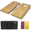 GoSports 4 ft x 2 ft Regulation Size Wooden Cornhole Boards Set with Light Brown Finish – Includes Carrying Case (Choose Your Colors)(Burgundy & Yellow)