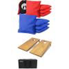 GoSports 4 ft x 2 ft Regulation Size Wooden Cornhole Boards Set with Light Brown Finish – Includes Carrying Case (Choose Your Colors)(Classic Red & Blue)