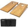 GoSports 4 ft x 2 ft Regulation Size Wooden Cornhole Boards Set with Light Brown Finish – Includes Carrying Case (Choose Your Colors)(No Bean Bags)