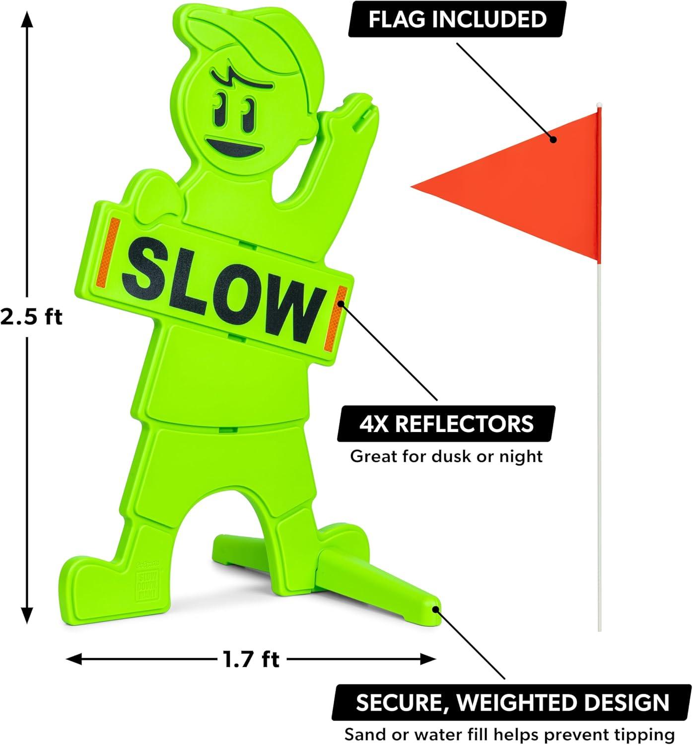 image:imageGoSports Kids at Play Safety Sign for Street High Visibility Slow Down Sign for Neighborhoods with Flag