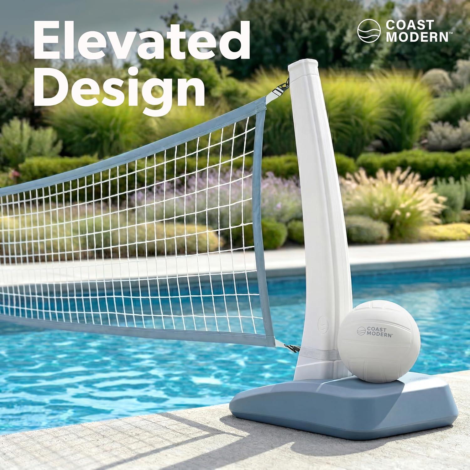 image:imageCoast Modern Pool Volleyball Net Premium Volleyball Pool Game Set for Adults amp Family Accessories Included