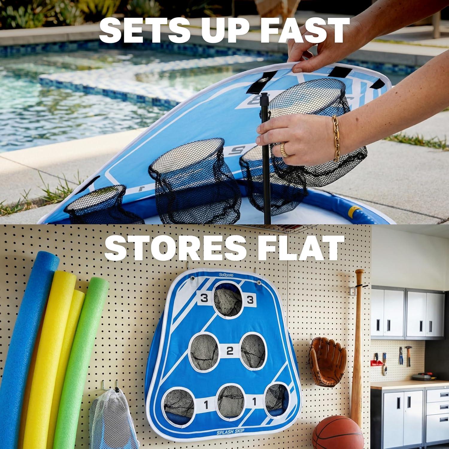 image:imageGoSports Splash Skip Floating Pool Cornhole Game Stone Skipping Swimming Pool Game for Adults amp Family Water Cornhole Game for Pools amp Lakes