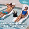 Coast Modern Outdoor Side Table – Lounger Table for Inside Pool or on Patio – All-Weather Furniture for Sun Shelf Up to 15″ – Gray(Black)