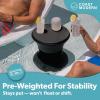 Coast Modern Outdoor Side Table – Lounger Table for Inside Pool or on Patio – All-Weather Furniture for Sun Shelf Up to 15″ – Gray(Black)