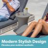 Coast Modern Outdoor Side Table – Lounger Table for Inside Pool or on Patio – All-Weather Furniture for Sun Shelf Up to 15″ – Gray(Grey)