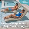 Coast Modern Outdoor Side Table – Lounger Table for Inside Pool or on Patio – All-Weather Furniture for Sun Shelf Up to 15″ – Gray(Sand)