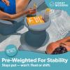 Coast Modern Outdoor Side Table – Lounger Table for Inside Pool or on Patio – All-Weather Furniture for Sun Shelf Up to 15″ – Gray(Stone Blue)