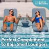 Coast Modern Outdoor Side Table – Lounger Table for Inside Pool or on Patio – All-Weather Furniture for Sun Shelf Up to 15″ – Gray(Stone Blue)