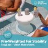 Coast Modern Outdoor Side Table – Lounger Table for Inside Pool or on Patio – All-Weather Furniture for Sun Shelf Up to 15″ – Gray(White)