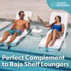 Coast Modern Outdoor Side Table – Lounger Table for Inside Pool or on Patio – All-Weather Furniture for Sun Shelf Up to 15″ – Gray(White)