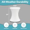 Coast Modern Outdoor Side Table – Lounger Table for Inside Pool or on Patio – All-Weather Furniture for Sun Shelf Up to 15″ – Gray(White)