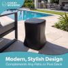 Coast Modern Outdoor Side Table Cooler- 2 in 1 Patio Decor Storage Table & Ice Chest – 25 QT – White, Gray, Sand, Stone Blue, Black(Black)