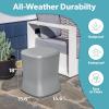 Coast Modern Outdoor Side Table Cooler- 2 in 1 Patio Decor Storage Table & Ice Chest – 25 QT – White, Gray, Sand, Stone Blue, Black(Grey)