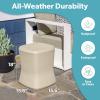Coast Modern Outdoor Side Table Cooler- 2 in 1 Patio Decor Storage Table & Ice Chest – 25 QT – White, Gray, Sand, Stone Blue, Black(Sand)