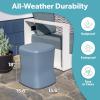 Coast Modern Outdoor Side Table Cooler- 2 in 1 Patio Decor Storage Table & Ice Chest – 25 QT – White, Gray, Sand, Stone Blue, Black(Stone Blue)