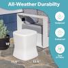 Coast Modern Outdoor Side Table Cooler- 2 in 1 Patio Decor Storage Table & Ice Chest – 25 QT – White, Gray, Sand, Stone Blue, Black(White)