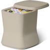 Coast Modern Outdoor Side Table Cooler- 2 in 1 Patio Decor Storage Table & Ice Chest – 25 QT – White, Gray, Sand, Stone Blue, Black(Sand)